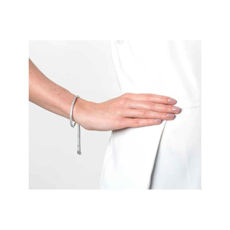 Elegant Adjustable Slider Bracelet with Sparkling Stone Accents